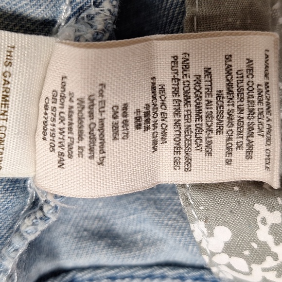 Free People Light Wash Long Sleeve Streetwear Grunge Fitted Denim Jacket Size M - Picture 12 of 14